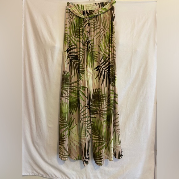 Vince Camuto Swim Cover-up Palazzo Pants; Green Multi pattern, Size XS - Picture 1 of 14